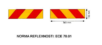 tabule reflexní pro nákladní automobily samolepka reflex II, ECE 70.01 sada