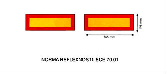 tabule reflexní pro přívěsy a návěsy samolepka reflex II, ECE 70.01 sada